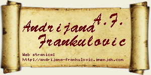 Andrijana Frankulović vizit kartica